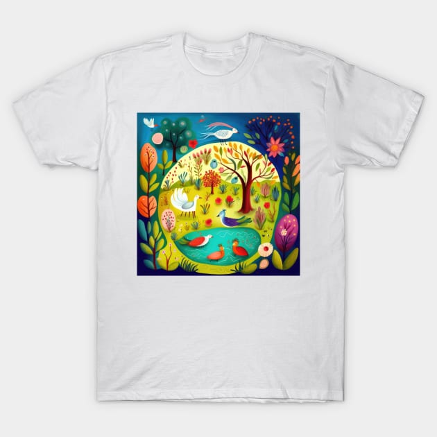 Seasons of Folk Art 01 T-Shirt by thewandswant